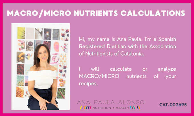 calculate macro and micronutrients of recipes or products