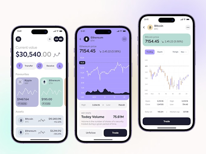 develop fintech app, crypto wallet app, loan app, payment app, bank app, UI UX