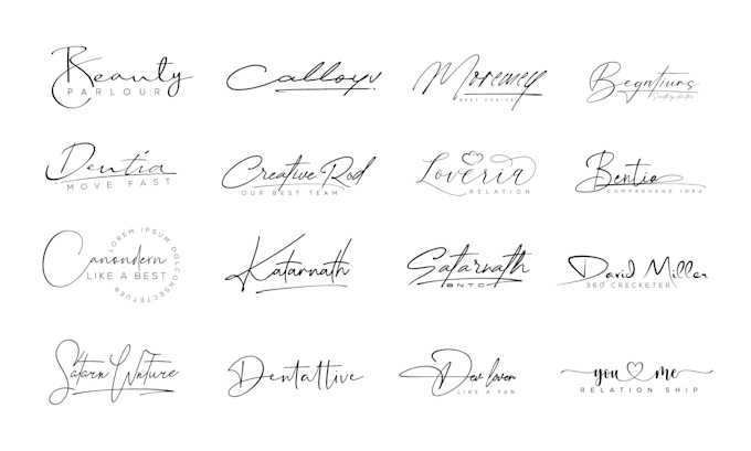 create unique signature and handwritten logo