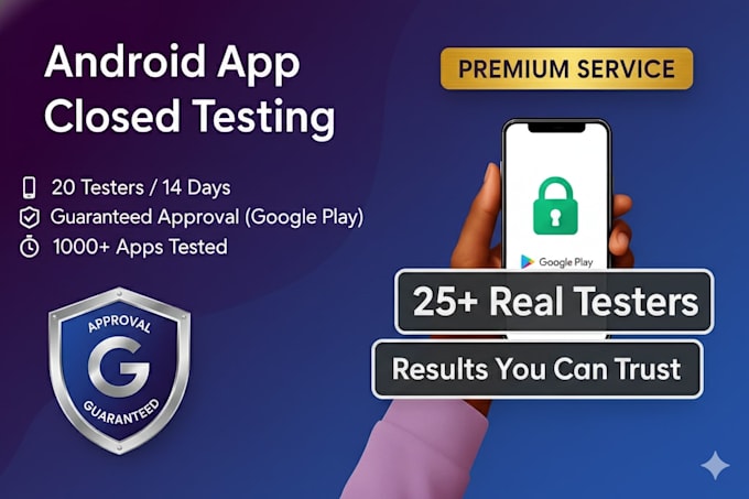 provide 20 testers for google play closed testing and manage your console