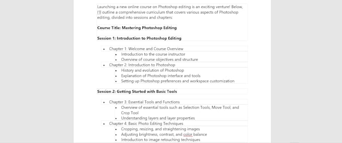 write online course content for any subject