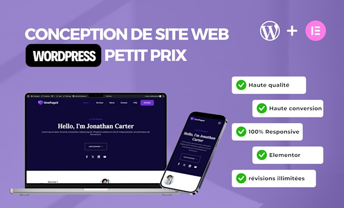 création de site web conception de site web développement de site web wordpress