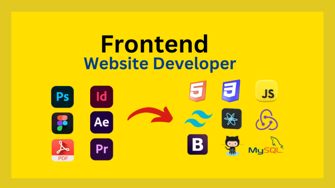 Create front end website in react front end or html, css, javascript by ... image.