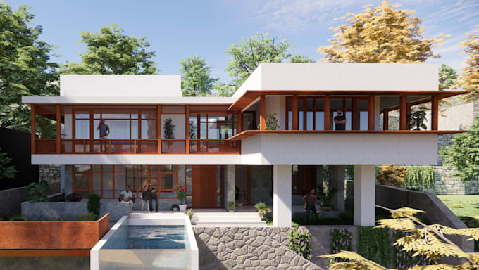 create architectural 2d floor plan, house exterior interior design and renders