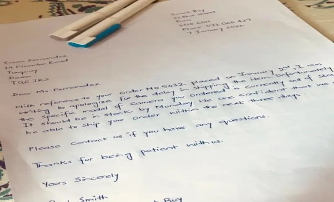 handwrite letters and cards for you