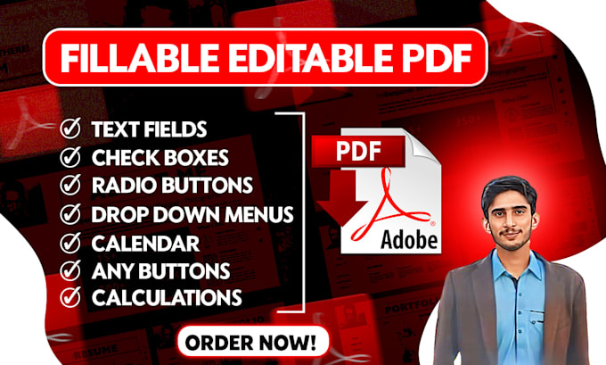 create fillable pdf, editable pdf, redesign form and ebook