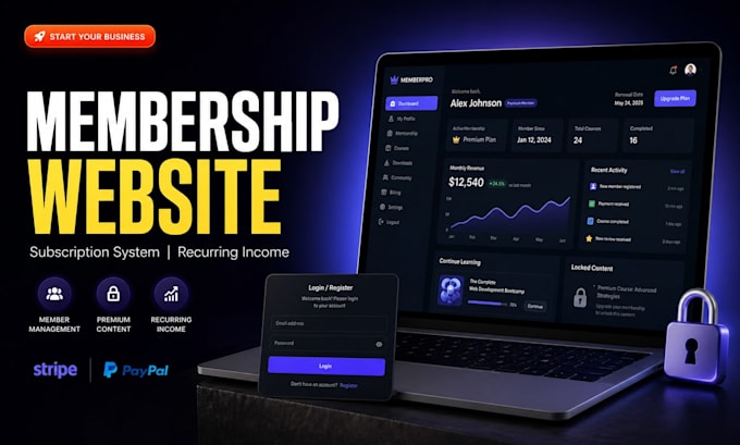 build woocommerce membership and subscription website with payment gateway