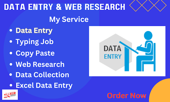 do data entry and web research