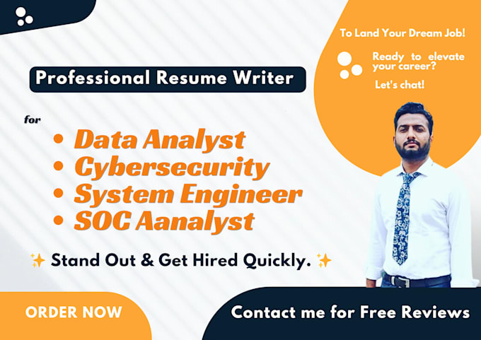 write data scientist, analyst, cybersecurity, soc, system engineer ats resume CV