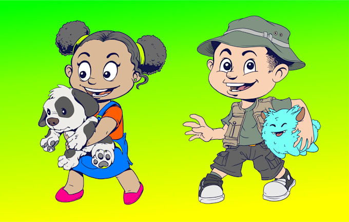 draw cute childrens book illustration for your story also can do sketch first