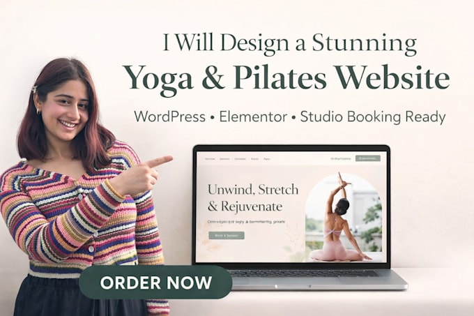 design portfolio website for yoga and pilates studio