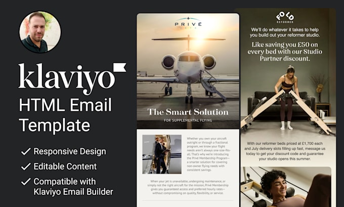 design a professional klaviyo email template newsletter