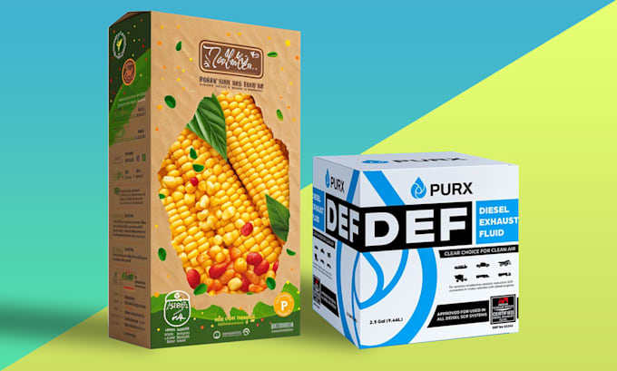 do product packaging design with box design with die cut