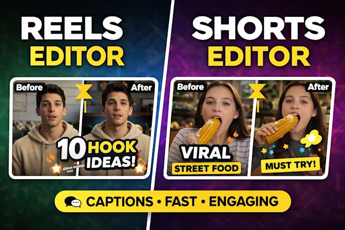 edit engaging reels, youtube shorts and talking head videos with captions