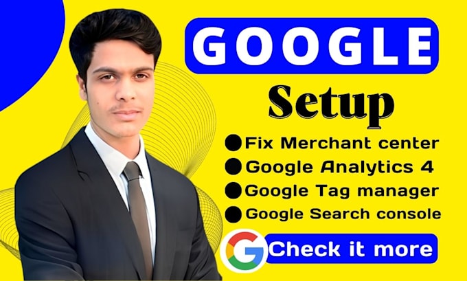 fix merchant center and setup google tag manager, analytics4 and search console