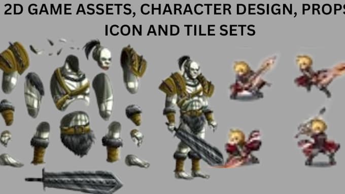 Create 2d game art asset, 2d pixel art game, props, icon, sprite sheet ...