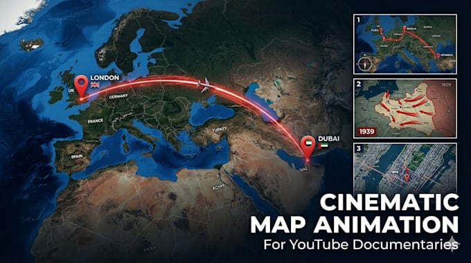 make advanced map motion graphics for geographical videos