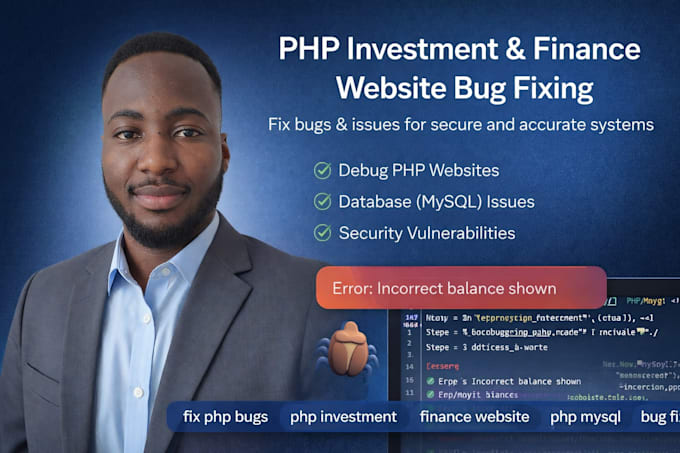 fix bugs and errors in your PHP web application or mysql database