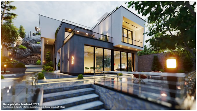 design duplex villa with skylight, roof garden and pool