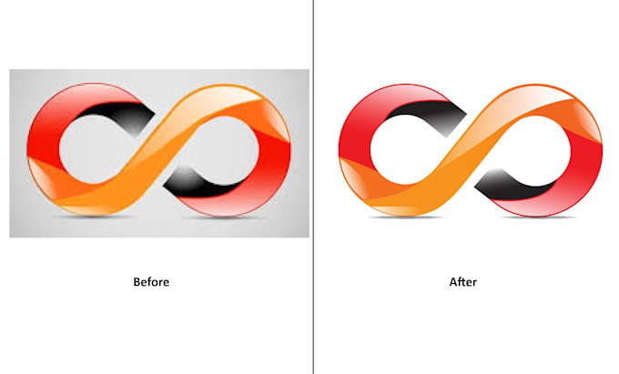 do tracing, redrawing 3d logo colourful to vector highress
