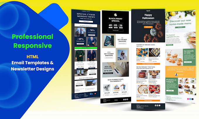 design responsive html email template and newsletter