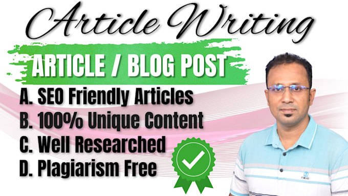 write unique SEO friendly article and blog posts for your website