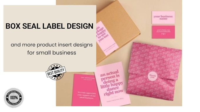 design creative box seel label, tissue paper, thank you card, stickers