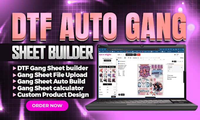 custom shopify store for dtf printing business with gang sheet builder and SEO