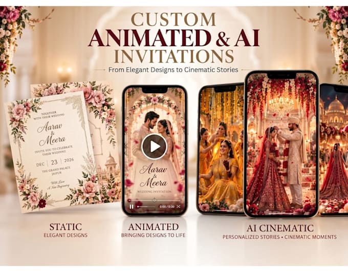create custom ai animated digital invitation videos