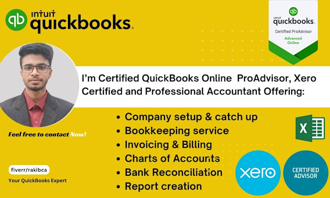 Do setup, bookkeeping and cleanup in quickbooks online, xero by Rakibca ...
