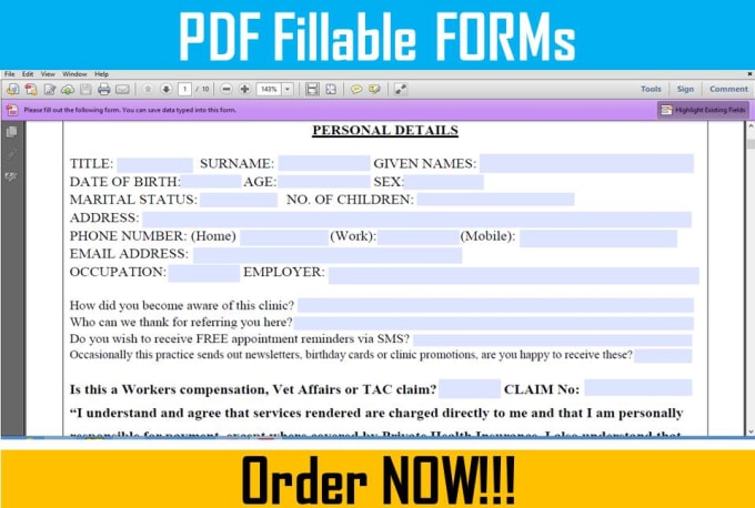 make fillable PDF form.