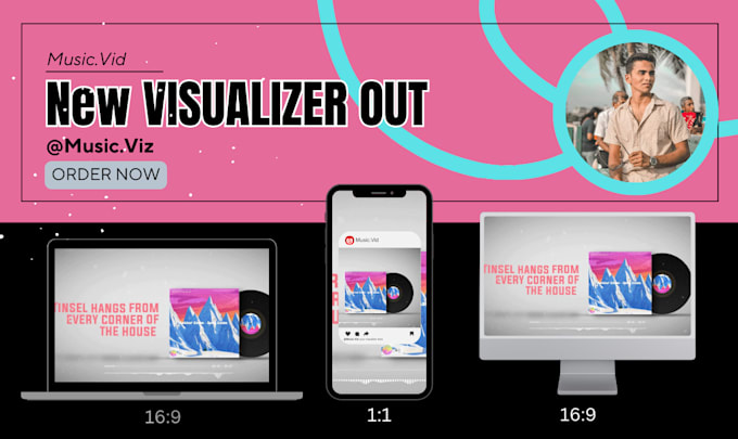 make unique audio spectrum or music visualizer with lyrics