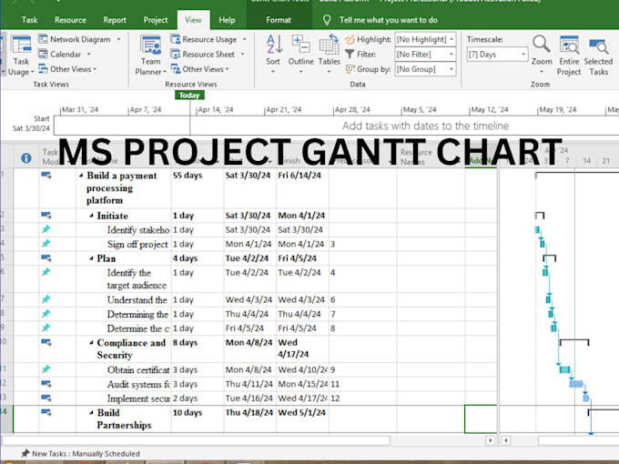 create an ms project tracker to assist with project tracking