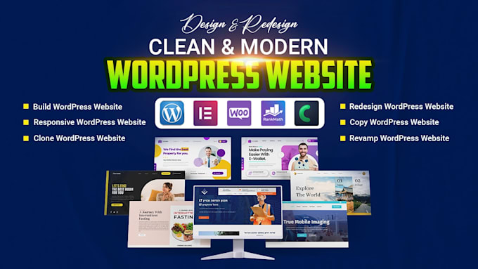do wordpress website design and ecommerce solutions with elementor