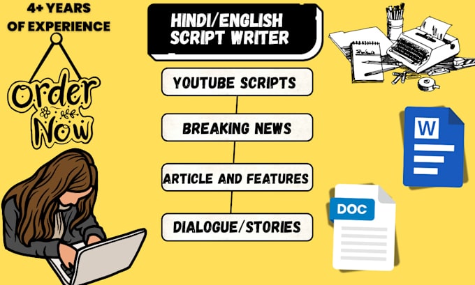 do hindi and english script writing for you