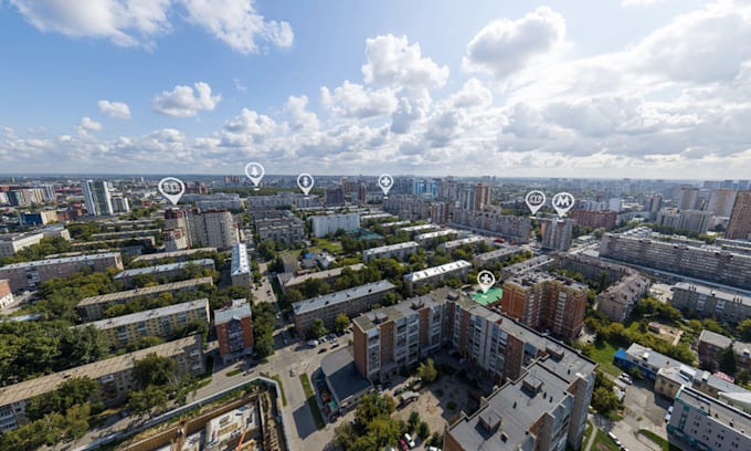 do virtual tour design with any custom icons text actions