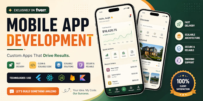 build ai mobile app, flutter, react native, android and ios app