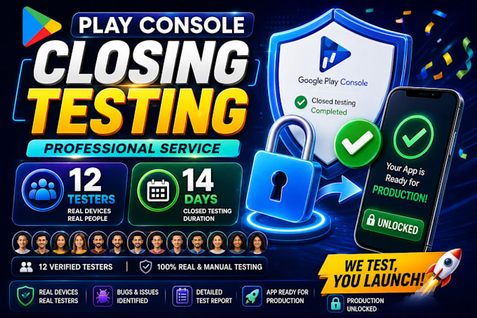 provide you 12 tester for your app closed testing