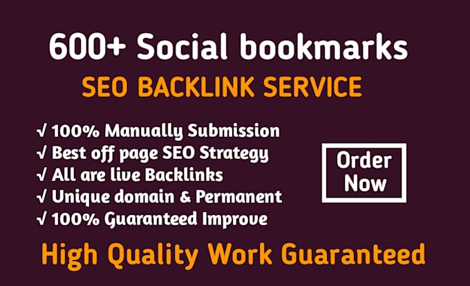 build 600 social bookmarking SEO backlinks for google ranking