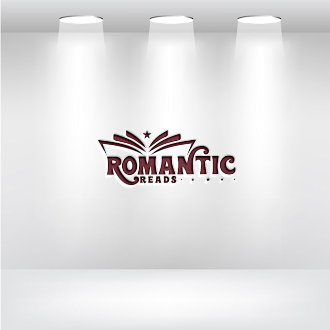 make amazing romantic reads bookstore logo design