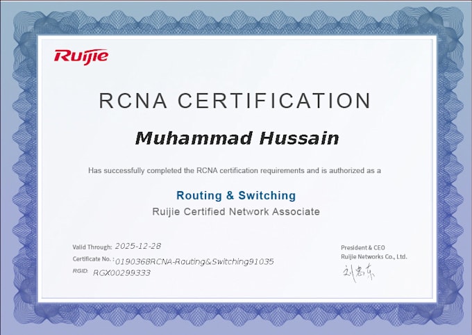 be your certified ruijie network engineer