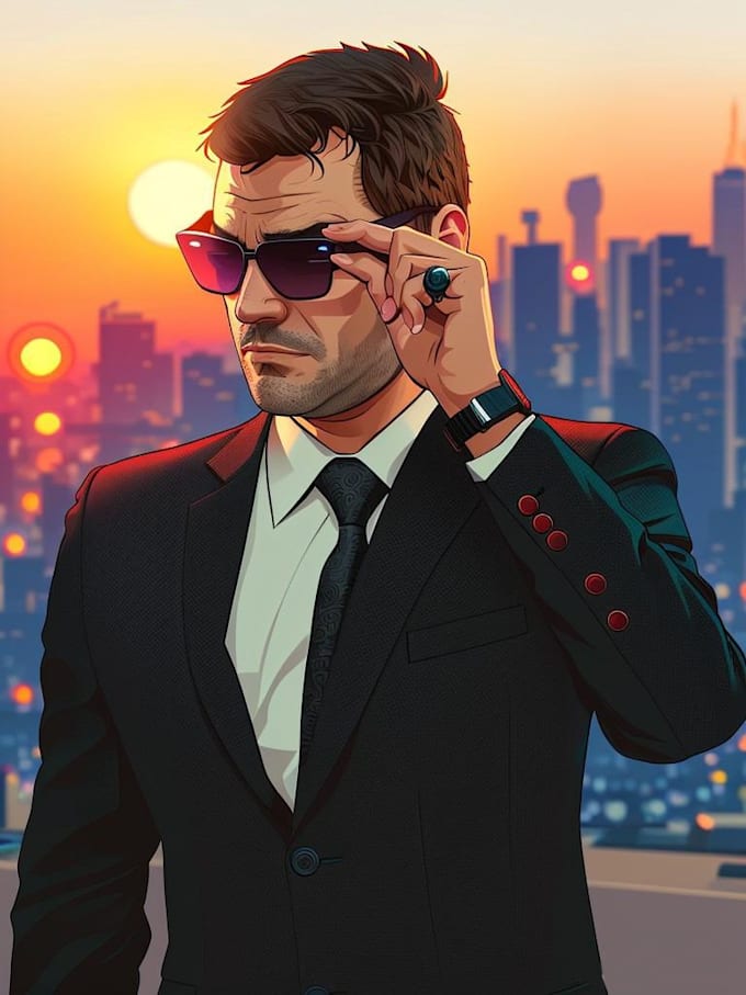 Gta Vector Character Create a gta v style vector art for you by Umarnisar359 | Fiverr