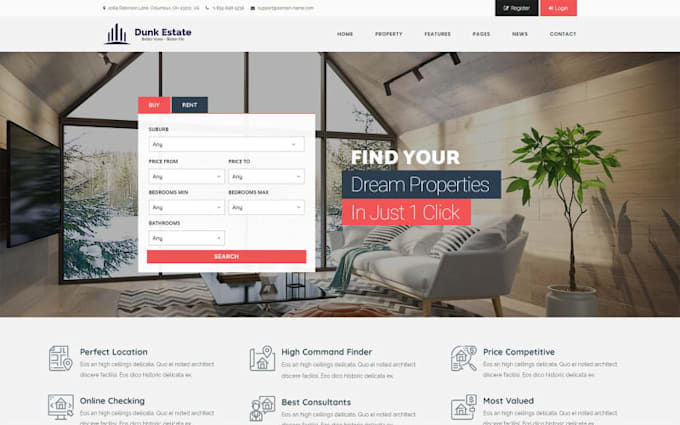 design property management, rental website, vacation website
