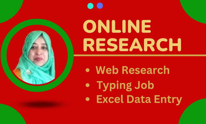 do online research, web research and typing