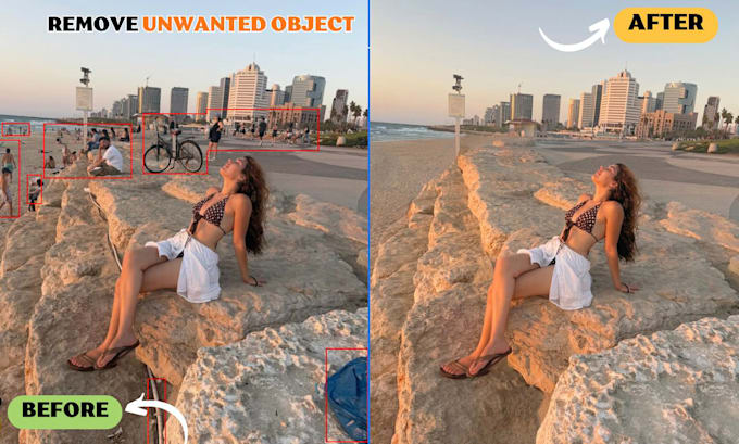 remove unwanted objects, people and tattoos from photos