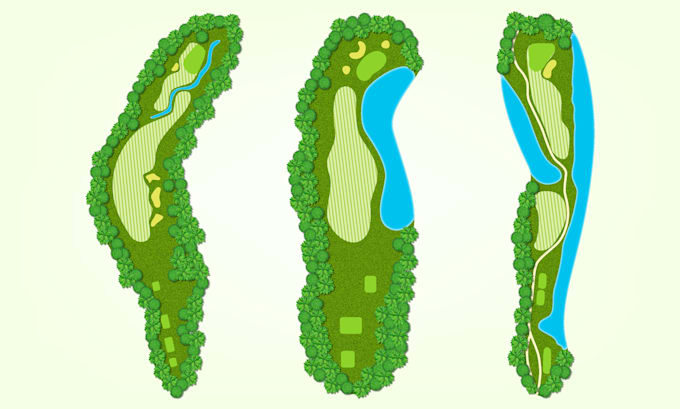 draw a golf course vector map in illustrator