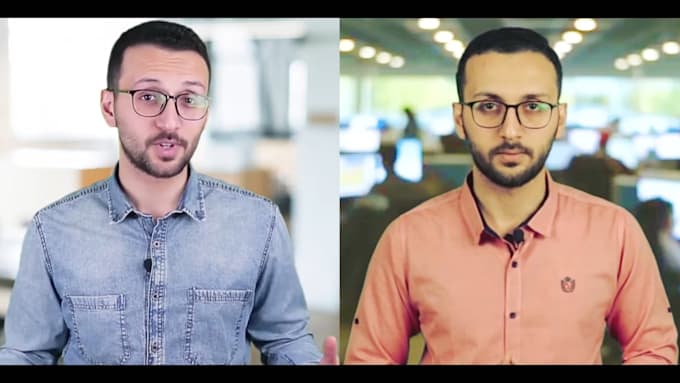 create a greenscreen spokesperson video in arabic or english