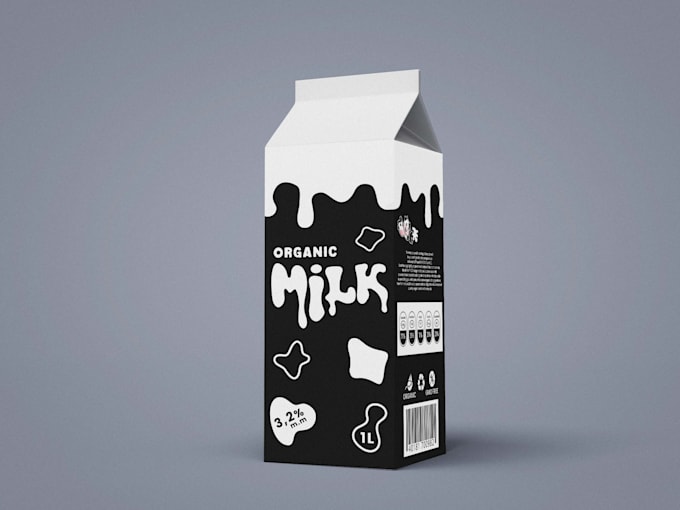 do milk, tea, rice, fast food packaging design label