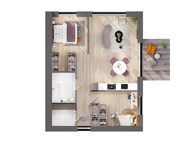 design and create 3d floorplan by 3ds max