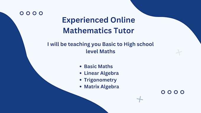 be your online mathematics tutor